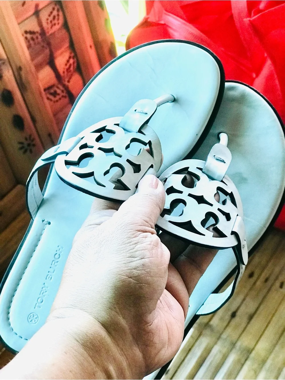 Tory Burch Miller Cutout Leather Thong Sandals